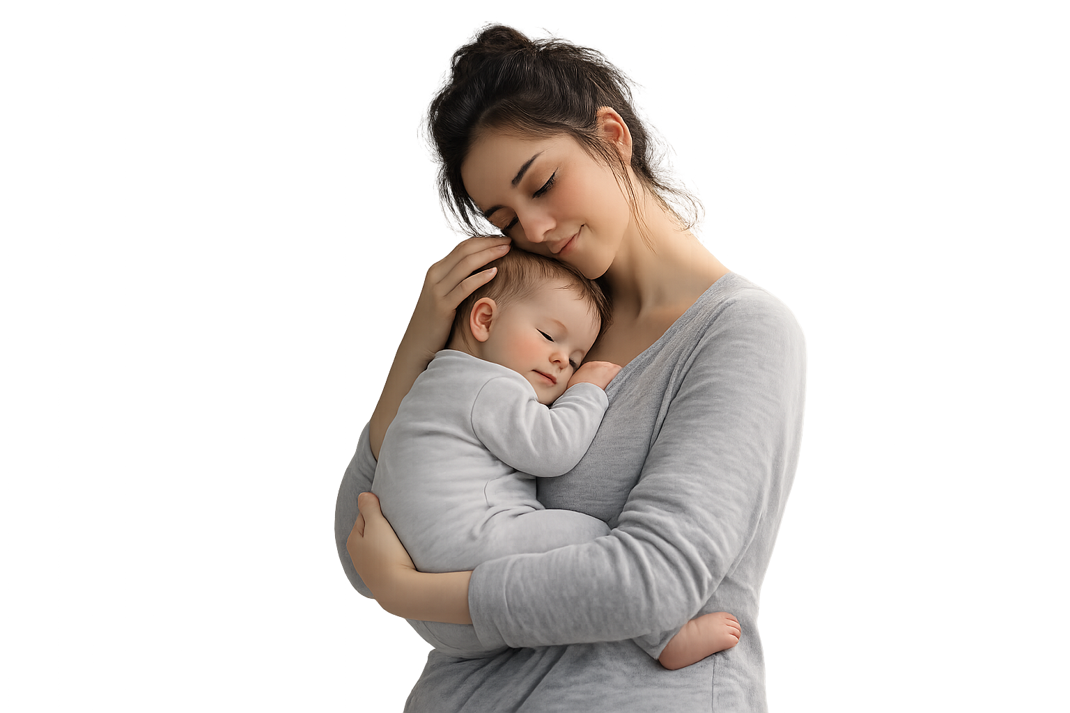 Mãe descansando com seu bebê